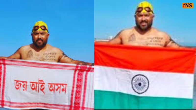 Elvis Ali Hazarika Makes History with 350 km Sea Relay After 80 Hours at Sea