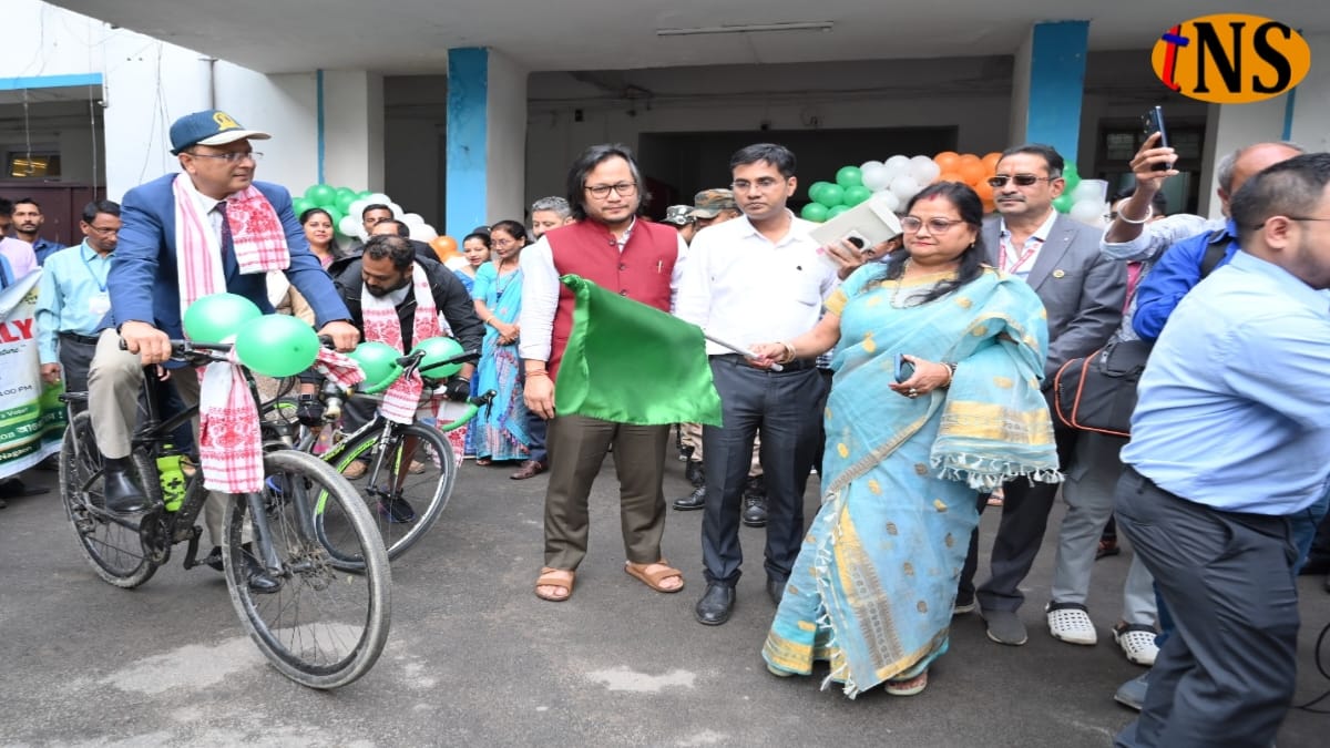 Nagaon Hosts Voter Awareness Bicycle Rally Led by Para-Olympian Rakesh Banik