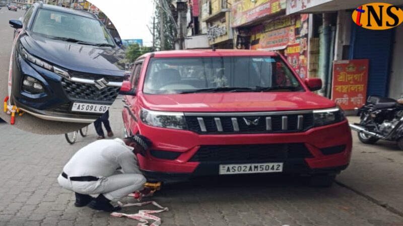 Illegal Parking Crackdown in Nagaon: District Administration Wheel-Locks Vehicles, Imposes Heavy Fines