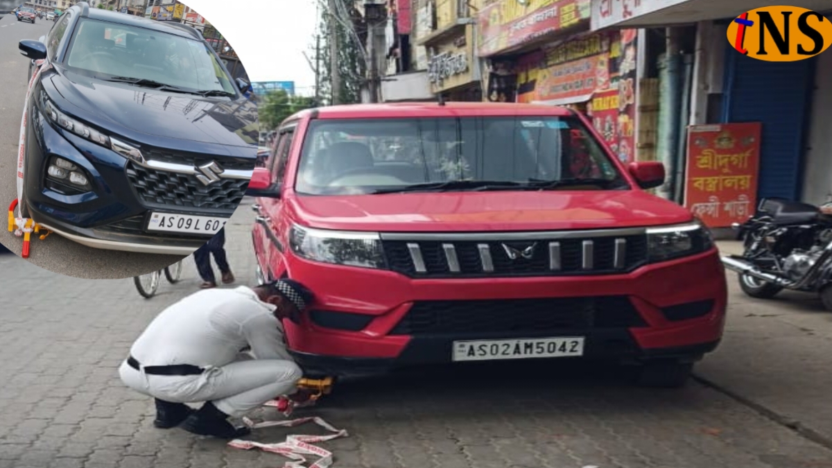Illegal Parking Crackdown in Nagaon: District Administration Wheel-Locks Vehicles, Imposes Heavy Fines
